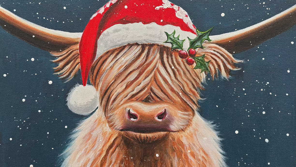 Christmas Highland Cow
