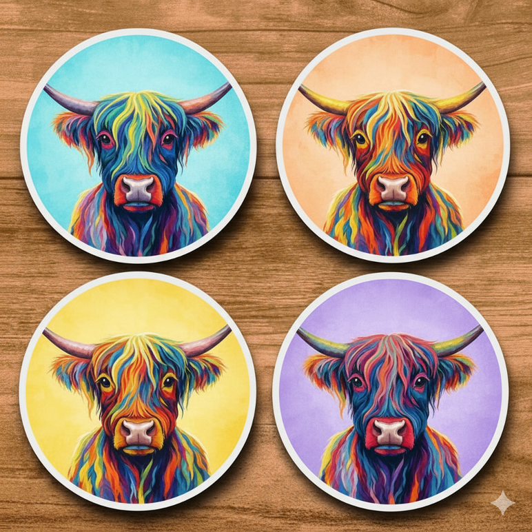 Highland Cow Coasters