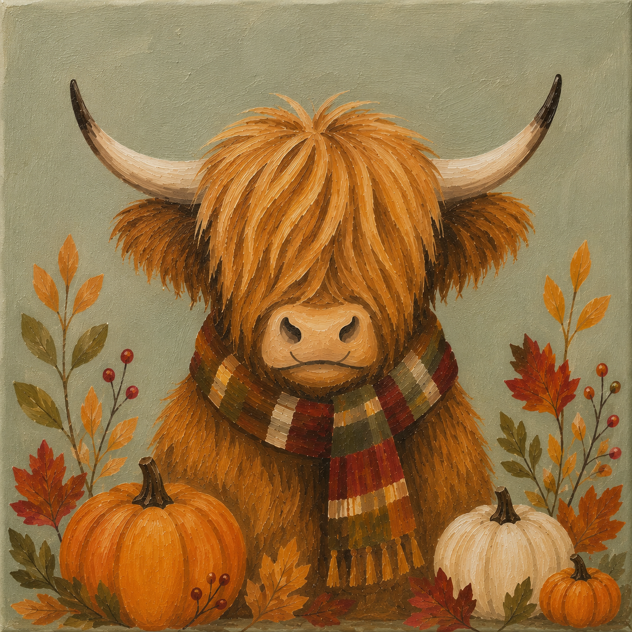 Autumn Highland Cow