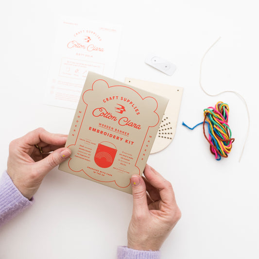 Cotton Clara - Wooden Banner Embroidery Kit