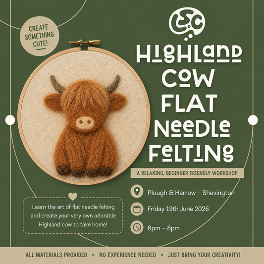 Flat Needle Felting - Highland Cow